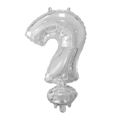 Folieballon Vraagteken Zilver 41cm