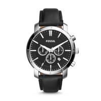 Horlogeband Fossil BQ1279 Leder Zwart 22mm - thumbnail