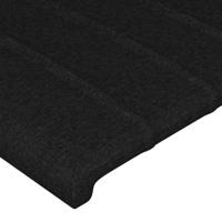 Hoofdbord met randen 203x16x118/128 cm stof zwart - thumbnail