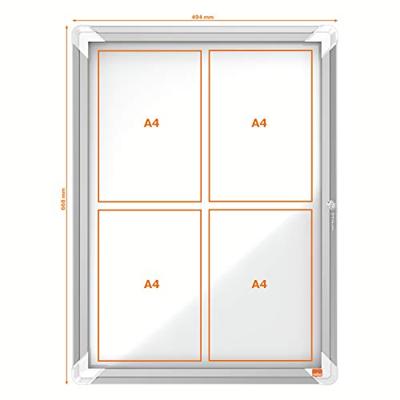 Kurkbord Nobo Wit Aluminium - thumbnail