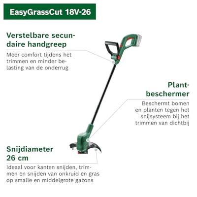 Bosch Groen EasyGrassCut 18V-26 BT | Accutrimmer - 06008C1C04 - thumbnail