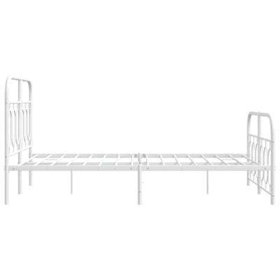 Bedframe met hoofd- en voeteneinde metaal wit 120 x 190 cm - thumbnail