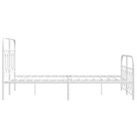 Bedframe met hoofd- en voeteneinde metaal wit 120 x 190 cm - thumbnail