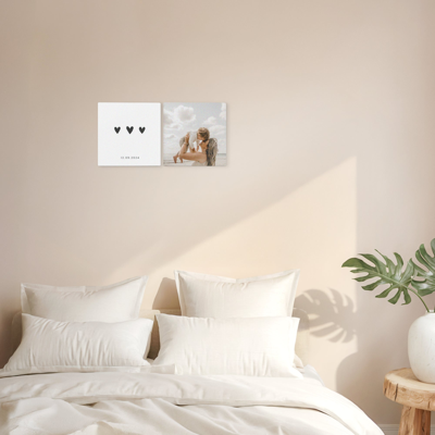 Wandpanelen met foto of naam - Vierkant - 2 stuks