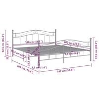 Bedframe metaal grijs 140x200 cm - thumbnail