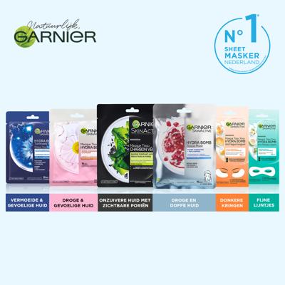 Garnier Skinactive Face Hydra Bomb Sheet Mask met Granaatappel - Gezichtsmasker - 20 Stuks - Voordeelverpakking