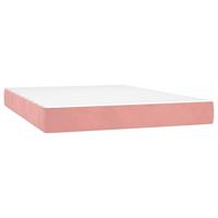 Boxspring met matras fluweel roze 140x200 cm - thumbnail