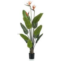 Emerald kunstplant met pot en bloemen strelitzia 120 cm - thumbnail