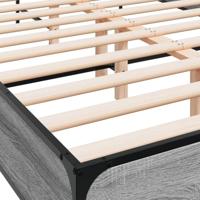 Bedframe bewerkt hout metaal grijs sonoma eiken 140x200 cm - thumbnail