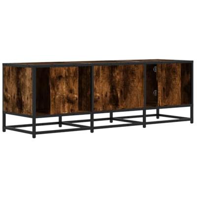 Tv-meubel 120x35x41 cm bewerkt hout metaal gerookt eikenkleurig