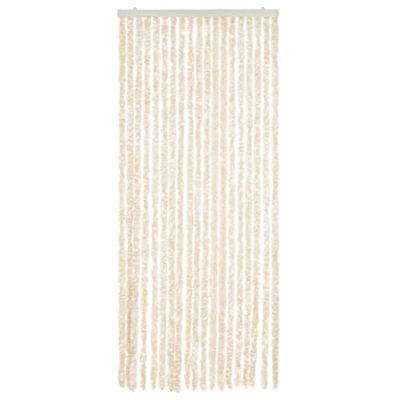 Vliegengordijn 56x200 cm chenille beige en wit