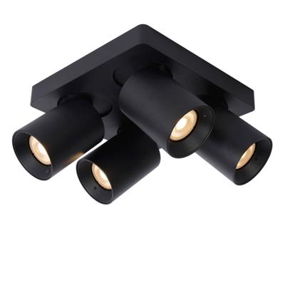 Lucide NIGEL - Plafondspot - LED Dim to warm - GU10 - 4x5W 2200K/3000K - Zwart Lucide NIGEL - Plafondspot - LED Dim to warm - GU10 - 4x5W 2200K/3000K - Zwart
