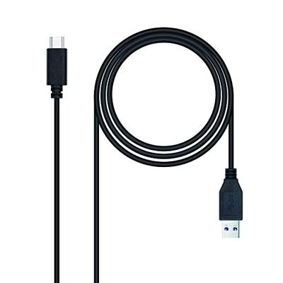 NANOCABLE 10.01.4000 - USB 3.1 Gen2-kabel, hoofdgebruik voor mobiele telefoons, tablets, overdrachtssnelheid tot 10 Gbit/s, tot 3 ampère oplaadkabel, stekker op stekker, zwart, 50 centimeter