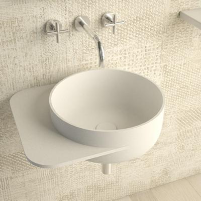Fontein Ideavit Soliddual 2.0 49x43x15.5 cm Solid Surface Met Opbergruimte Links Mat Wit Ideavit