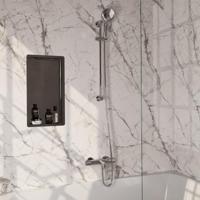 Brauer Chrome Carving Opbouw Baddouche Thermostaatkraan - 3 stand - Doucheslang - Glijstang - Handdouche - Chroom - thumbnail