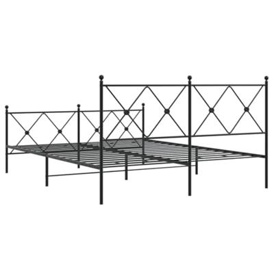 Bedframe met hoofd- en voeteneinde metaal zwart 150x200 cm