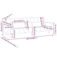 Slaapbank 2-zits met 2 kussens stof crmekleurig - thumbnail