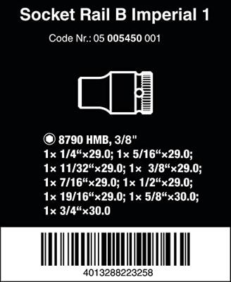 Wera B Imperial 05005450001 Dopsleutelset Inch 3/8 9-delig Wera B Imperial 05005450001 Dopsleutelset Inch 3/8 9-delig