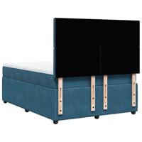 Boxspring met matras fluweel blauw 140x200 cm - thumbnail