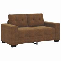 Loveseat met kussen Bruin Kunstleer - thumbnail