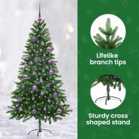 VidaXL Kerstboom met 150 led met standaard groen 150 cm pe - thumbnail