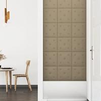 VidaXL Wandpanelen 12 st 1,08 m² 30x30 cm kunstleer cappuccinokleurig - thumbnail
