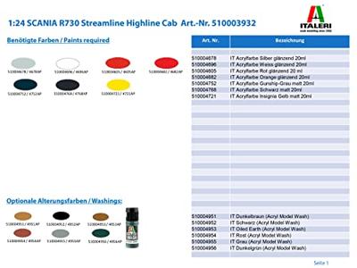 Italeri 1/24 Scania R730 Streamline Highline Cab