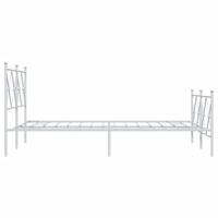Bedframe met hoofd- en voeteneinde metaal wit 120x200 cm - thumbnail