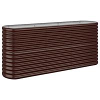 VidaXL Plantenbak 152x40x68 cm gepoedercoat staal bruin - thumbnail