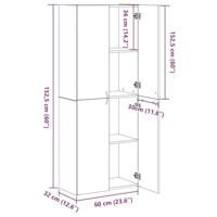 Kantoorkast Zwart Eiken 70 x 32 x 77.5 cm Bewerkt hout - thumbnail