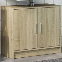 Wastafelkast 63x29x55 cm bewerkt hout sonoma eikenkleurig - thumbnail