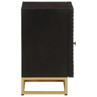 Nachtkastje 40x30x50 cm massief mangohout en ijzer zwart - thumbnail