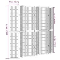 Kamerscherm met 6 panelen massief paulowniahout zwart - thumbnail