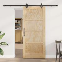 Schuifdeur Set ORKDAL Naturel en zwart 86 x 198.5 cm - thumbnail