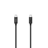 Hama Thunderbolt USB-C-kabel (40 Gbit/s, 5 A, 100 W, Ultra-HD 8K, dubbel afgeschermd, smalle stekker, 0,8 m) zwart - thumbnail