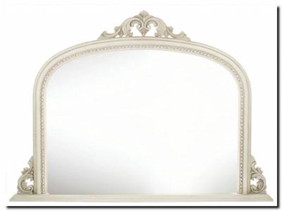 Schouwspiegel met boog en kuif Dax Ivoor crackele