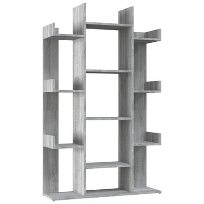 Boekenkast 86x25,5x140 cm bewerkt hout grijs sonoma eiken