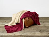 De Witte Lietaer Teddy Laya Plaid wine red 150x200 cm - thumbnail