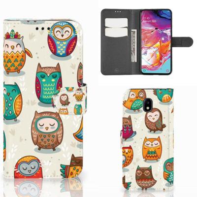 Samsung Galaxy A70 | Telefoonhoesje | Met pasjeshouder | Vrolijke Uilen