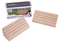 Kaarthouder piramide dubbel - Beukenhout - thumbnail