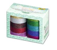 Plakband Folia glitter 5mx15mm 10 stuks 10 kleuren - thumbnail