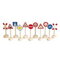 Simply For Kids houten verkeersborden 12 stuks - thumbnail