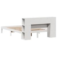 Bed met boekenkast zonder matras grenenhout wit 120x190 cm - thumbnail