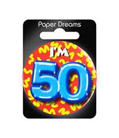 Paperdreams Button klein - i&apos;m 50 - thumbnail