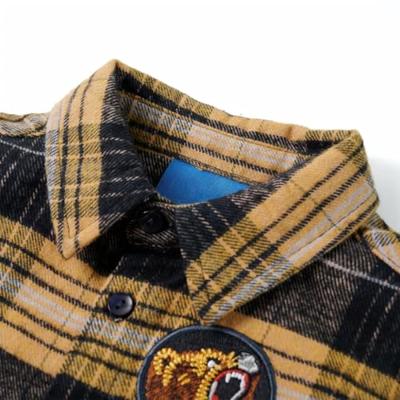 Kindershirt geruit 116 geel en zwart