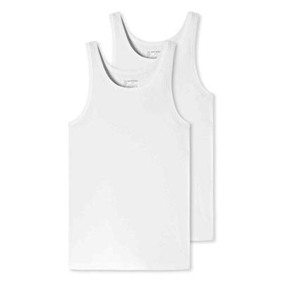 2-Packheren hemden 95/5 - Witte en zwarte Biologisch katoenen mannen onderhemden - S - Top - Singlet