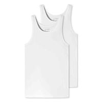 2-Packheren hemden 95/5 - Witte en zwarte Biologisch katoenen mannen onderhemden - S - Top - Singlet - thumbnail