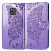 Butterfly Love bloemen reliëf horizontale Flip lederen case voor Huawei mate 20 Pro met houder & kaartsleuven & portemonnee (licht paars) - thumbnail