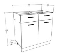 VCM Keukenkast of frontpaneel Esilo (keukenkast, Wit, 2 Türen/ 2 Schubladen) - thumbnail