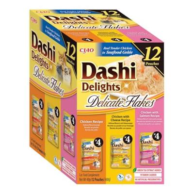 INABA Dashi Delights Delicate flakes Chicken mix - nat kattenvoer - 12x40g